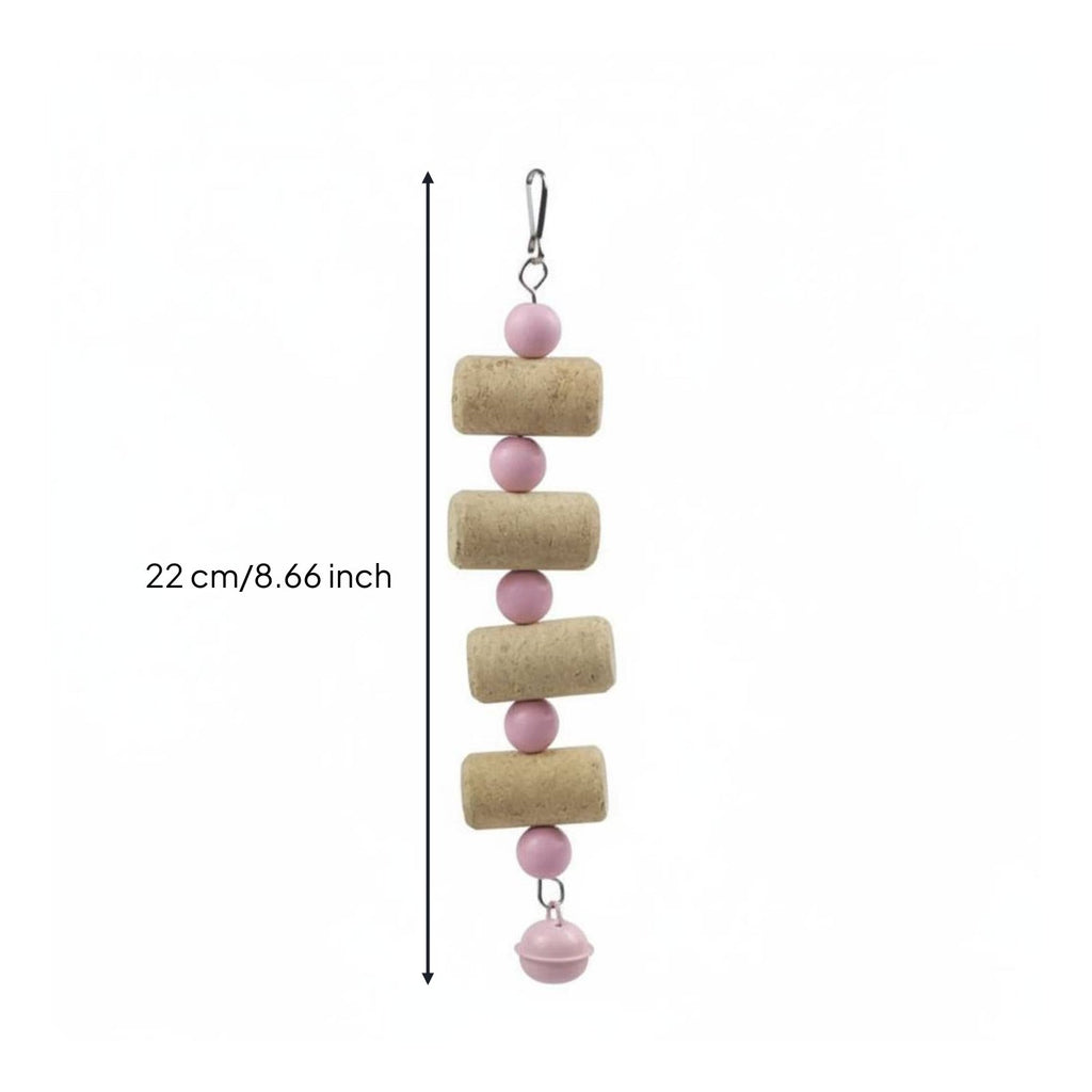 Cork Block Chew Toy Natural Wood Hanging Bird Chew Toy Boredom Relief