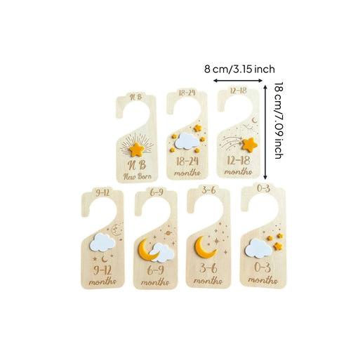 7 Pieces Wooden Baby Closet Divider Cute Nursery Design for Parents