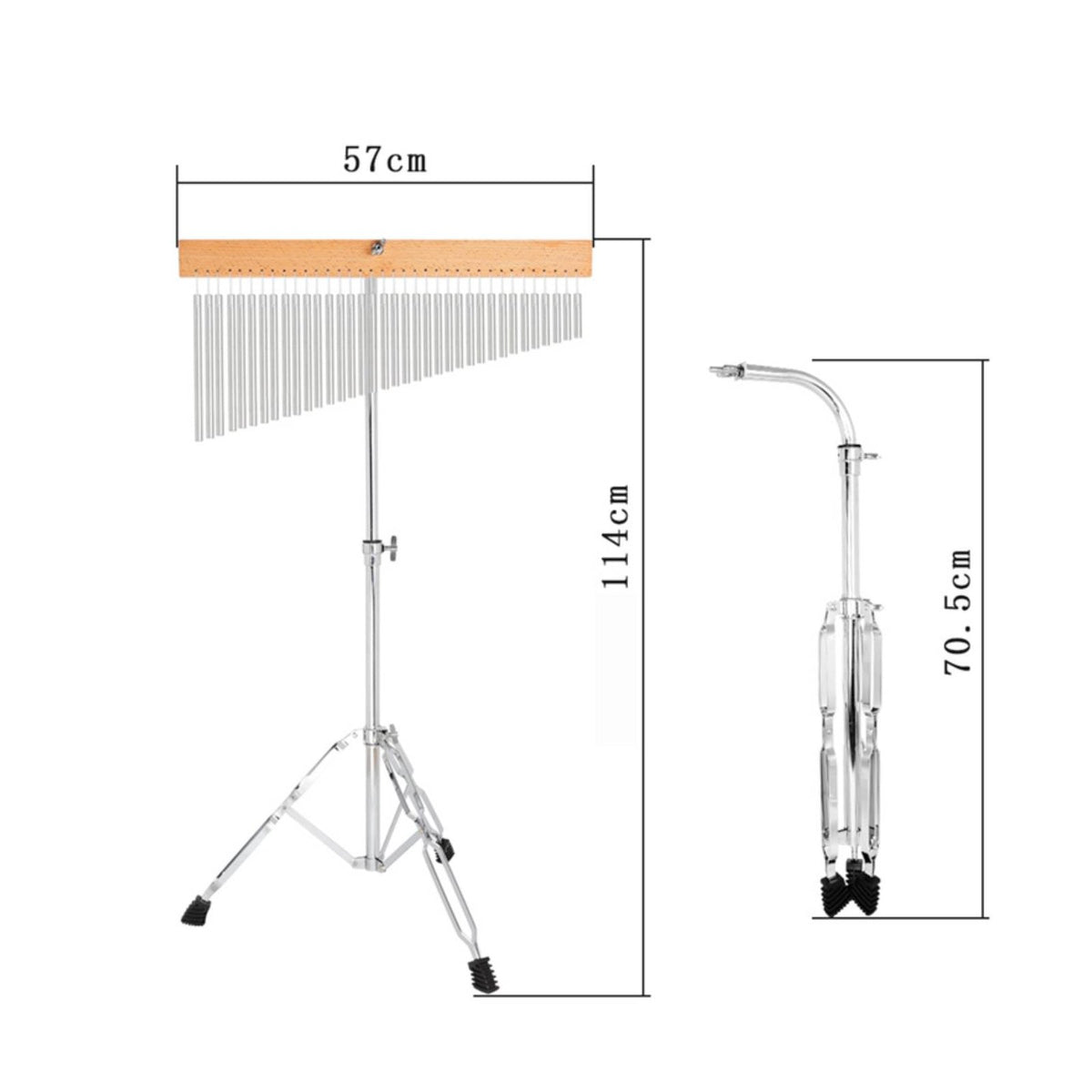 36 Note Wind Chime Stable Tripod Base Adjustable Wind Chime Stand Anti Rust 36 Tone Chimes for Instrumentalists, Stage, Band Rehearsal
