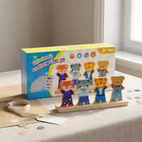 Wooden Bear Dress-up Toy Screen-Non-Digital Wooden Costume Assembly Game Board
