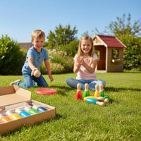 Wooden Bowling Set Solid Wood Kids Bowling Toy Colorful Design for Young Children