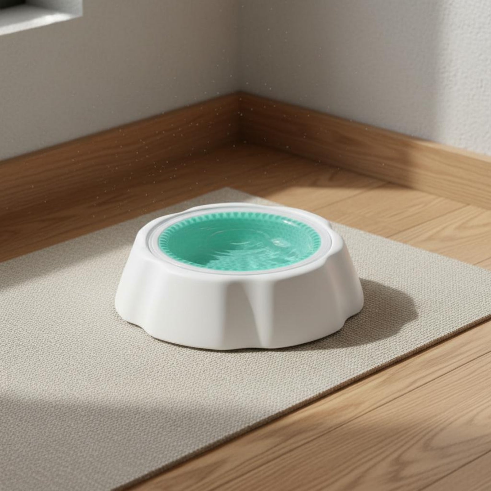 Round Pet Cooling Bowl Flared Base Cooling Pet Bowl Raised Rim for Drinking