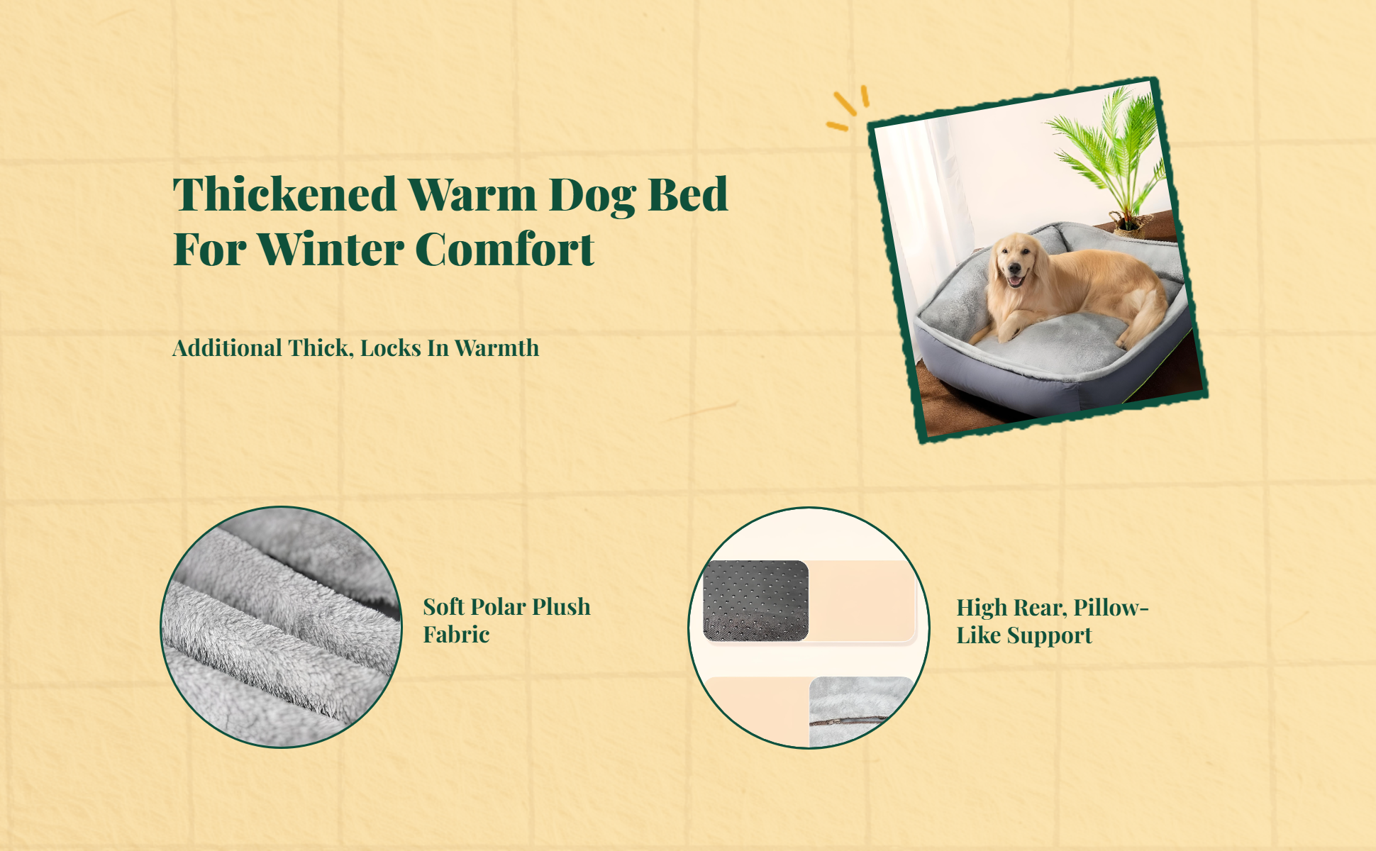Orthopedic Dog Bed, Washable, Removable Cover, All Seasons