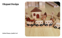 Railroad Playset Rounded Edges Wood Train Track Set Wooden Train Set Scenery Pieces for Children