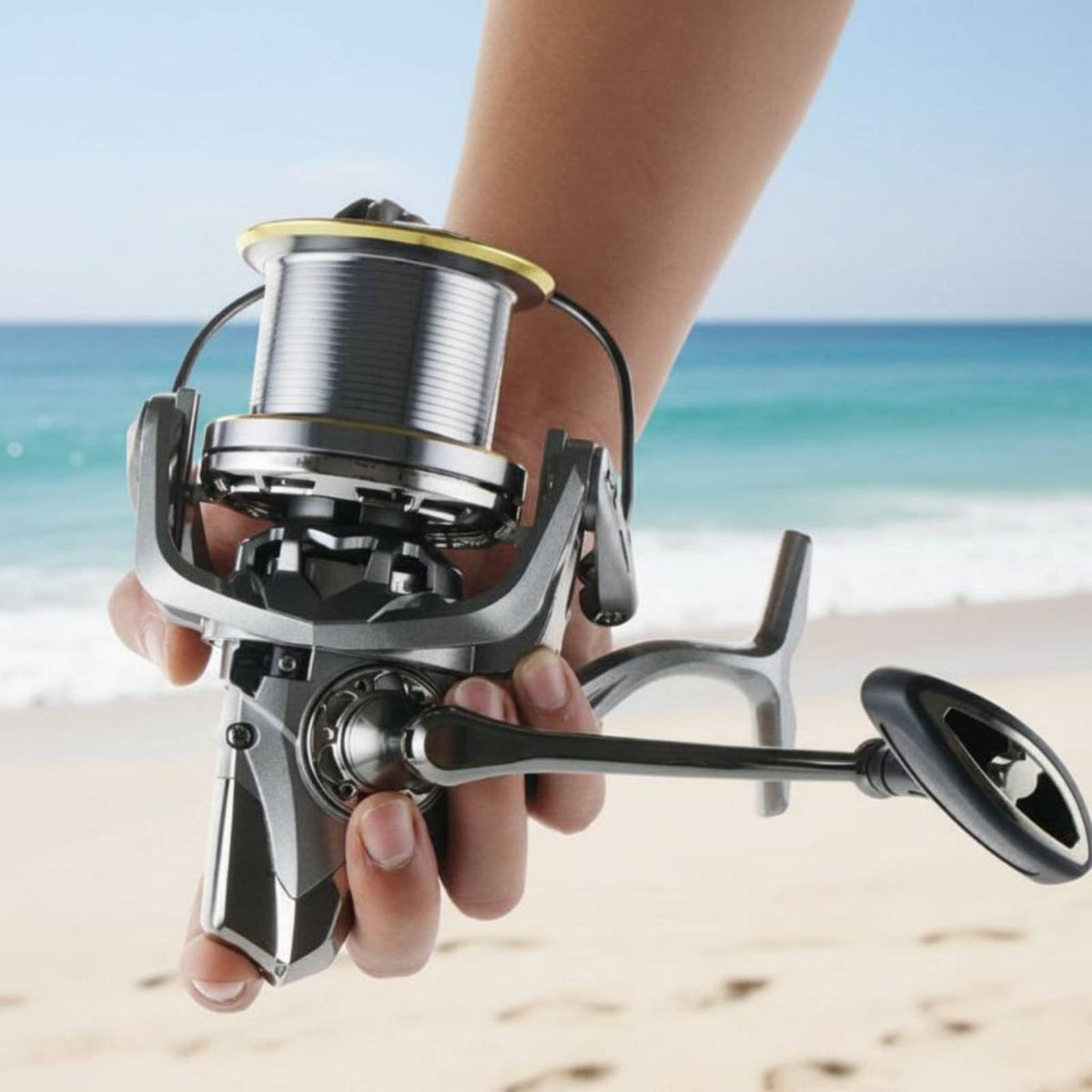 Metal Fishing Reel 6+1 Bearings Big Game Rotating Reel High-Capacity Capacity
