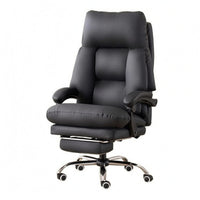 Reclining Office Chair Rolling Casters Chair with Footrest Metal Base Seating Furniture for Enthusiasts