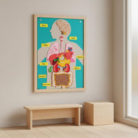 22 Pieces Organ Placement Busy Board DIY Learning Textile Biological Structure