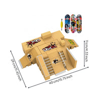 Finger Skateboard Training Park Graffiti Style Miniature Sports Set