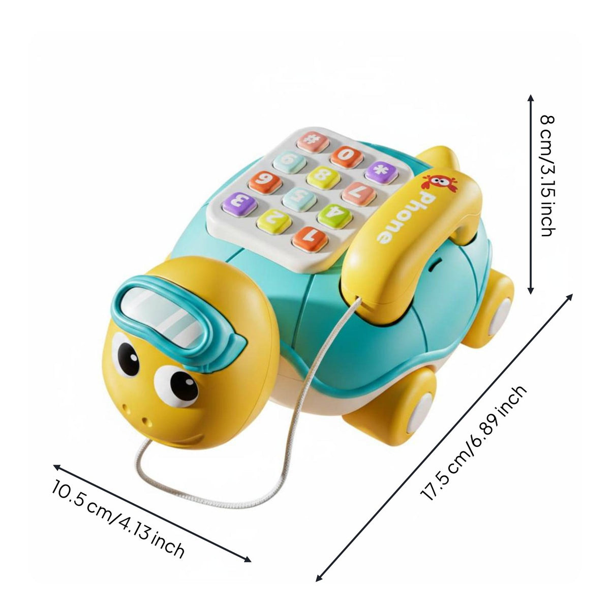 Turtle Phone Toy Bright Colors Turtle Music Phone Fine Movement Skills