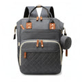 Multifunction Diaper Bag Faux Leather Trim Carryall Multiple Compartments