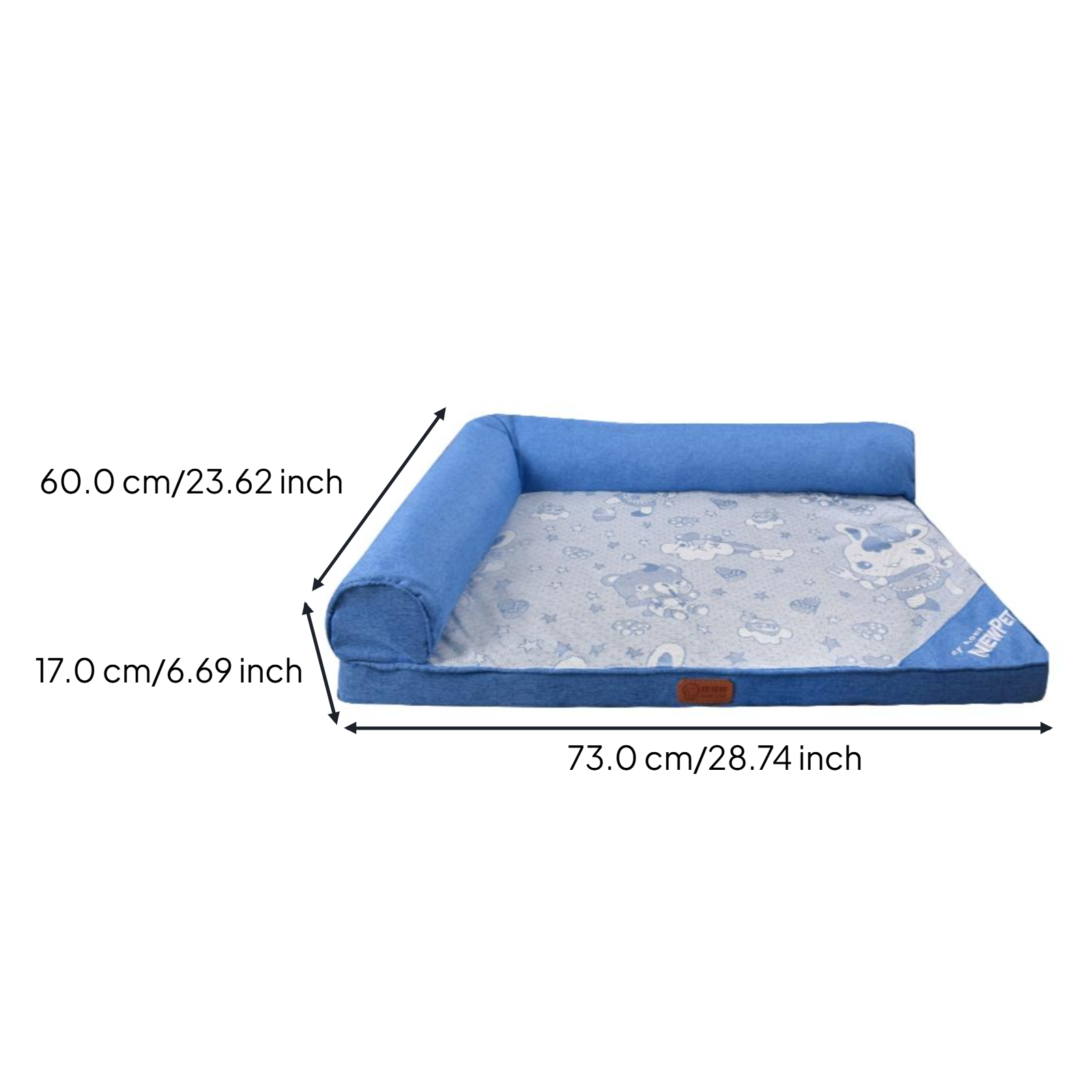 Waterproof dog bed with removable cover