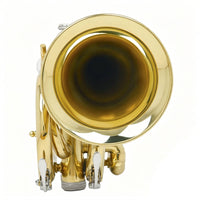 Brass Palm Trumpet Portable Style B♭ Mini Trumpet Anti-Slip Buttons Musical Instrument for Practice