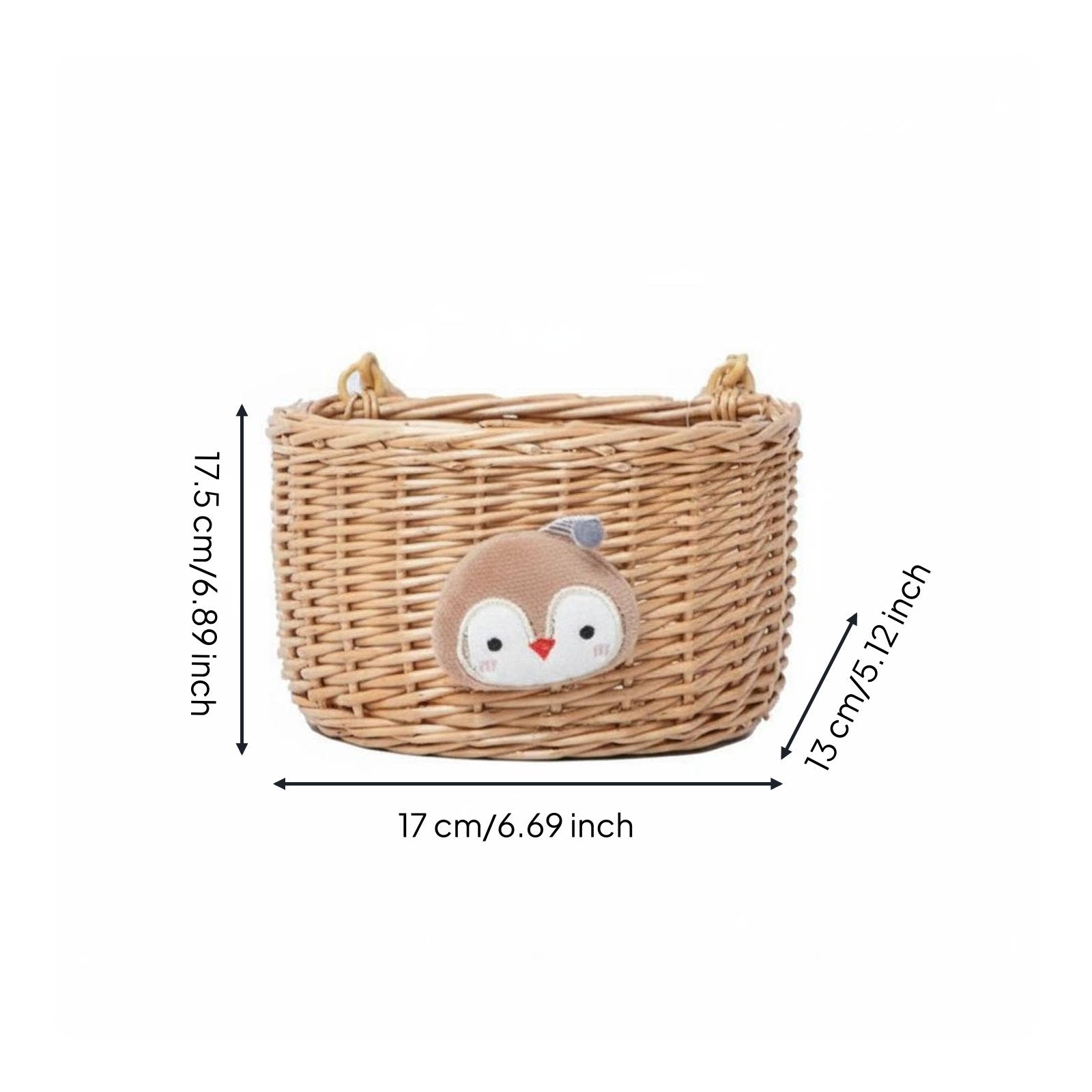 Wall Mount Rattan Basket Multi-Purpose for Kitchen, Bathroom, Kids