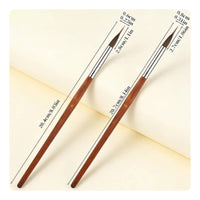 2 Pieces Needle Tip Brush Metal Ferrule Art Supply Comfortable Grip