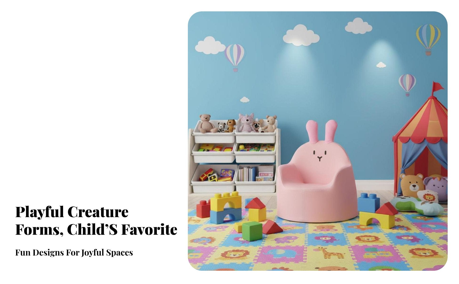 creatureShaped Floor Lounger Soft and Comfortable children's Furniture for Babies
