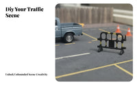 4 Pieces Road Barrier Piece Wide Base Model Road Barrier Realistic Detail