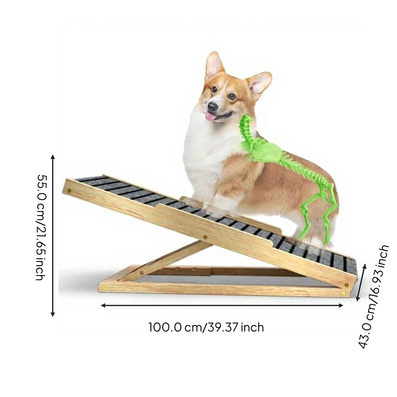 Foldable wooden pet stairs, non-slip