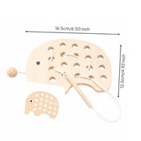 Creature Lacing Game Montessori Wooden Threading Toy Fine Movement Skills