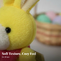 12 Pieces Soft Toy Rabbit Keychain Bulk Pack Stuffed Rabbit Keychain