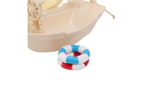 2 Pieces Mini Fishing Boat Model Realistic Decoration Mediterranean Design