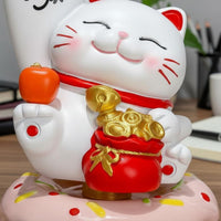 Fortune Feline Figurine Ornament Good Luck Maneki Neko Statue Wealth And