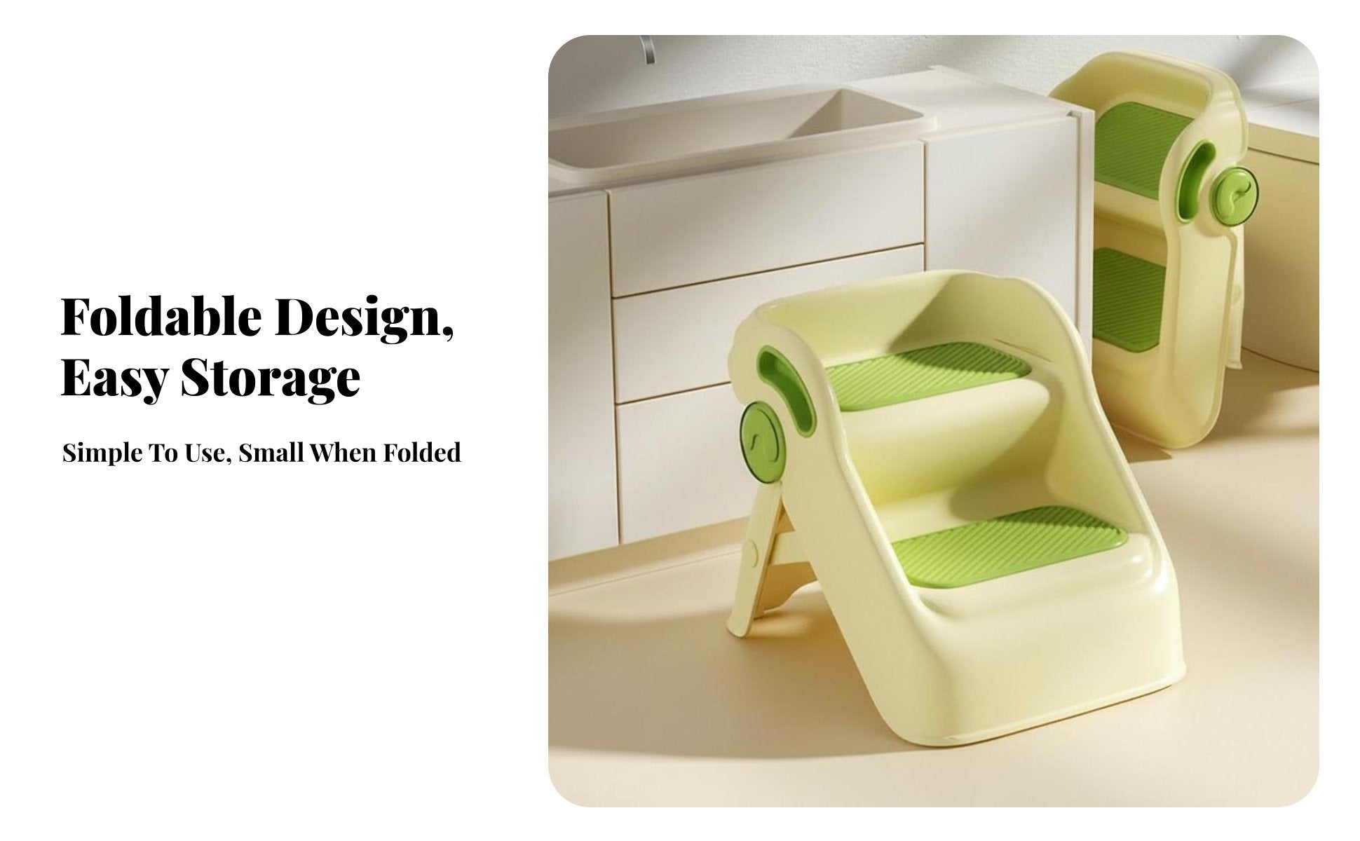 2-Step Toddler Stool Rounded Corners Footstool Promotes Independence for Parents