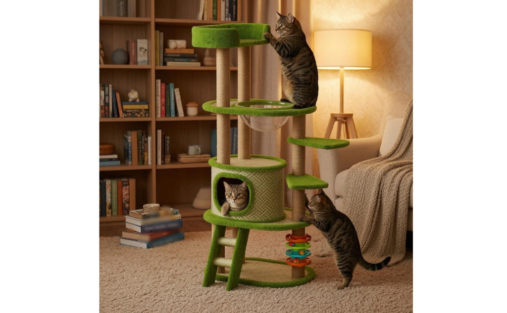 Multi-Level Feline Tree Top Lookout Feline Climbing Structure Soft