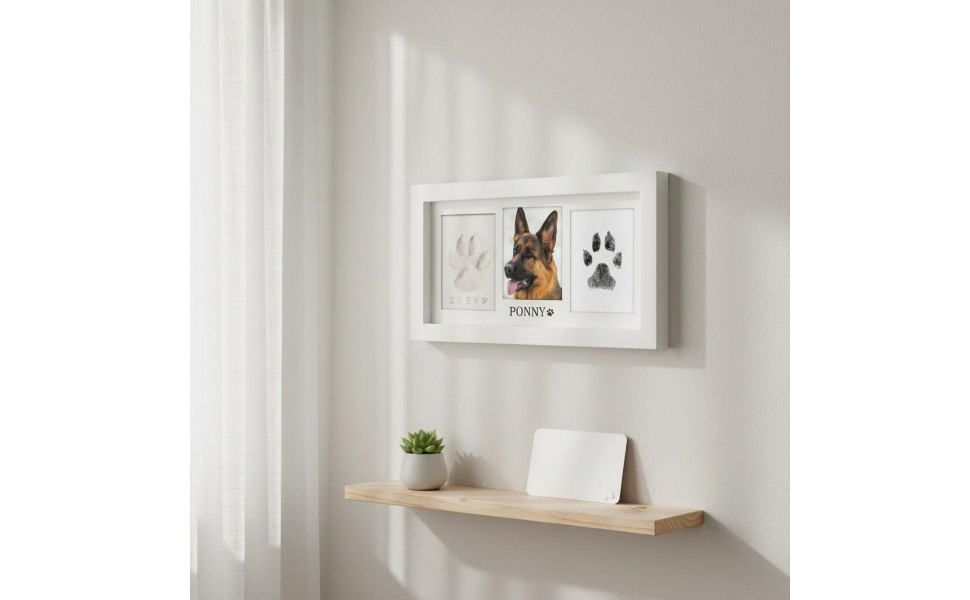 Pet Paw Print Frame Kit Clean-Press Ink Pad for Office Desk, New Puppy Owners
