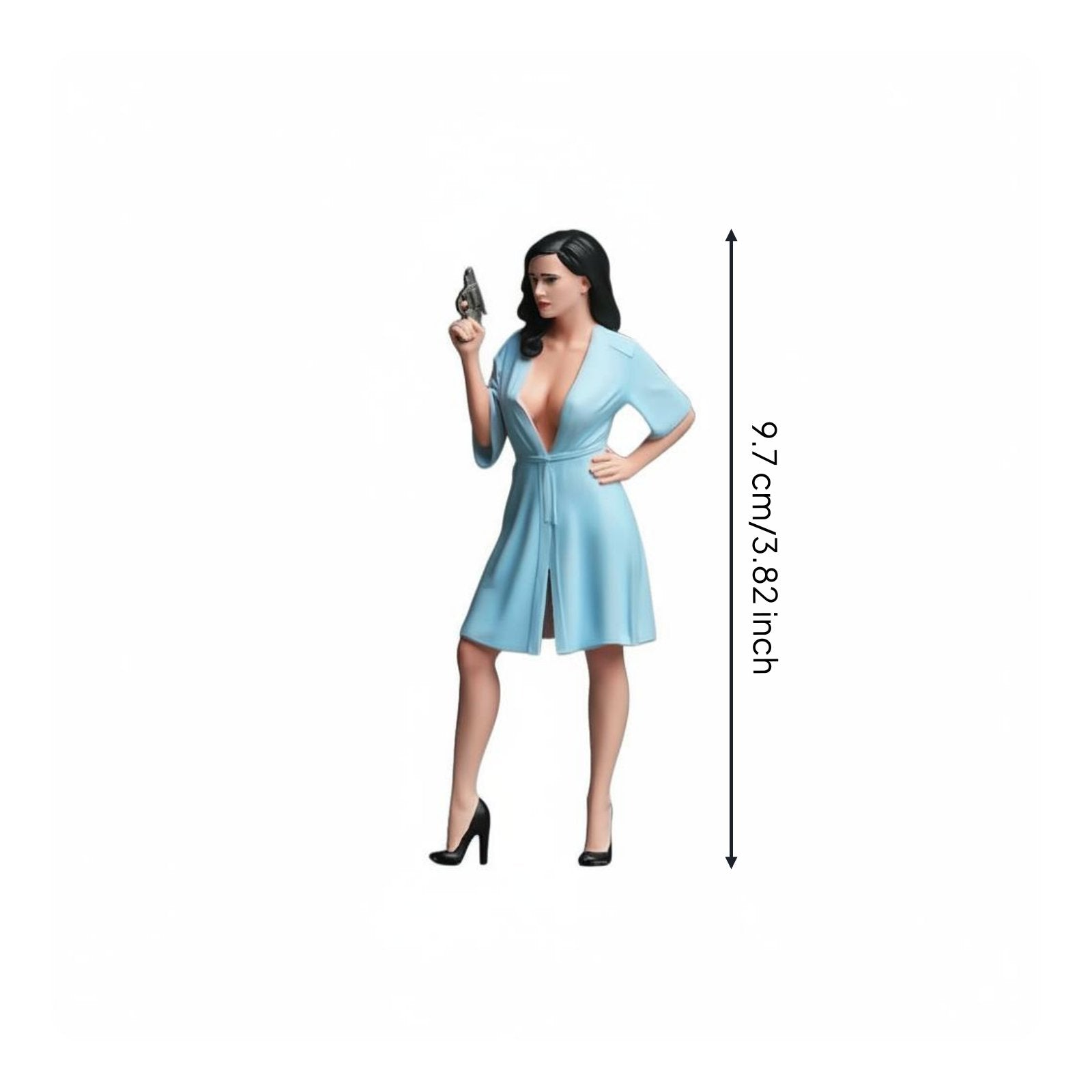 1:18 Figure Mini Scene Blue Robe Figurine High-Precision for Desk Decor