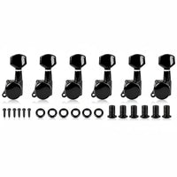 6 Pieces Locking Guitar Tuning Machines Metal Alloy Electric Instrument Tuning Pegs Anti-Rust Locking String Tuning Machines for Live Performance