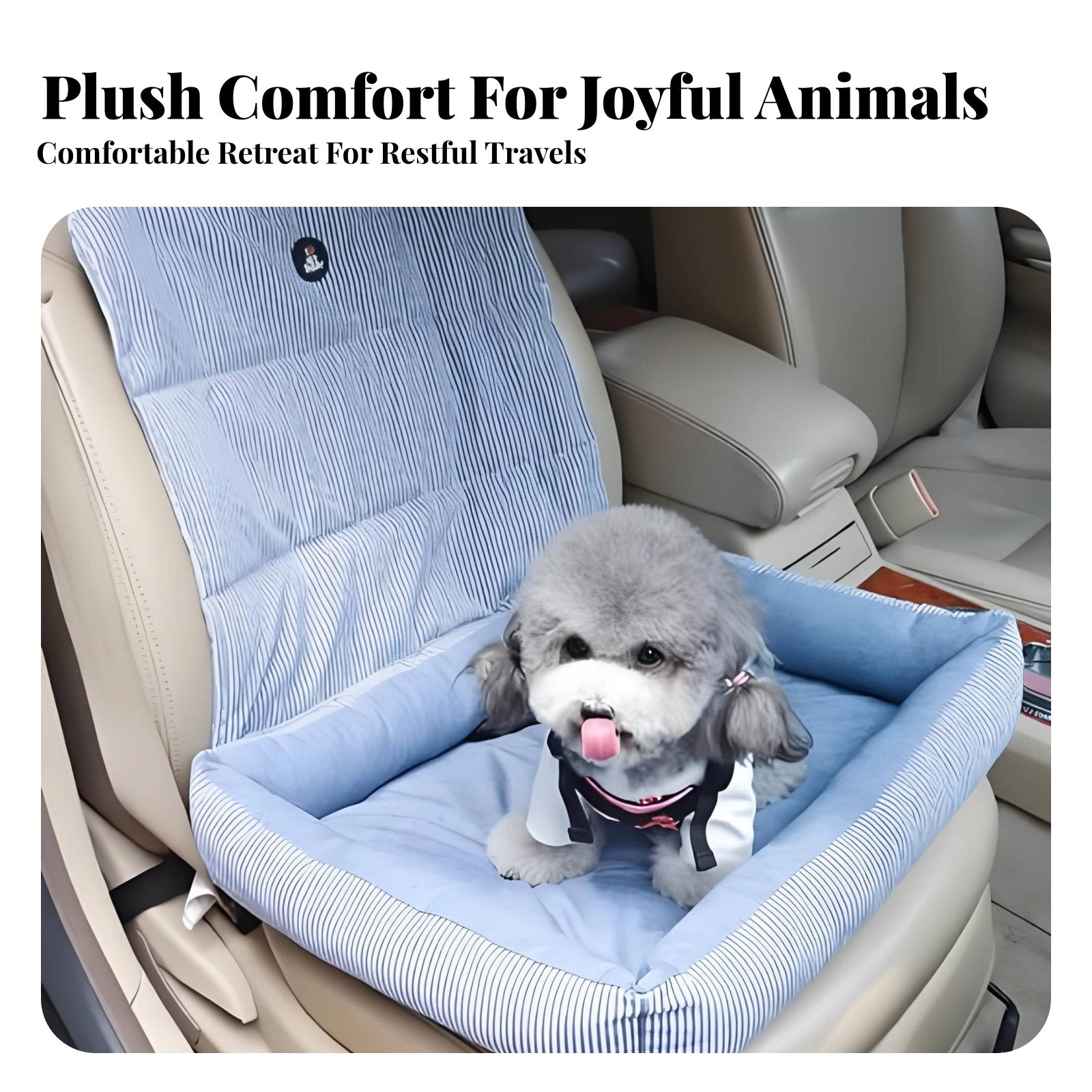 Dog Car Seat Breathable Mesh opening Collapsible Pet Travel Box Elevated View