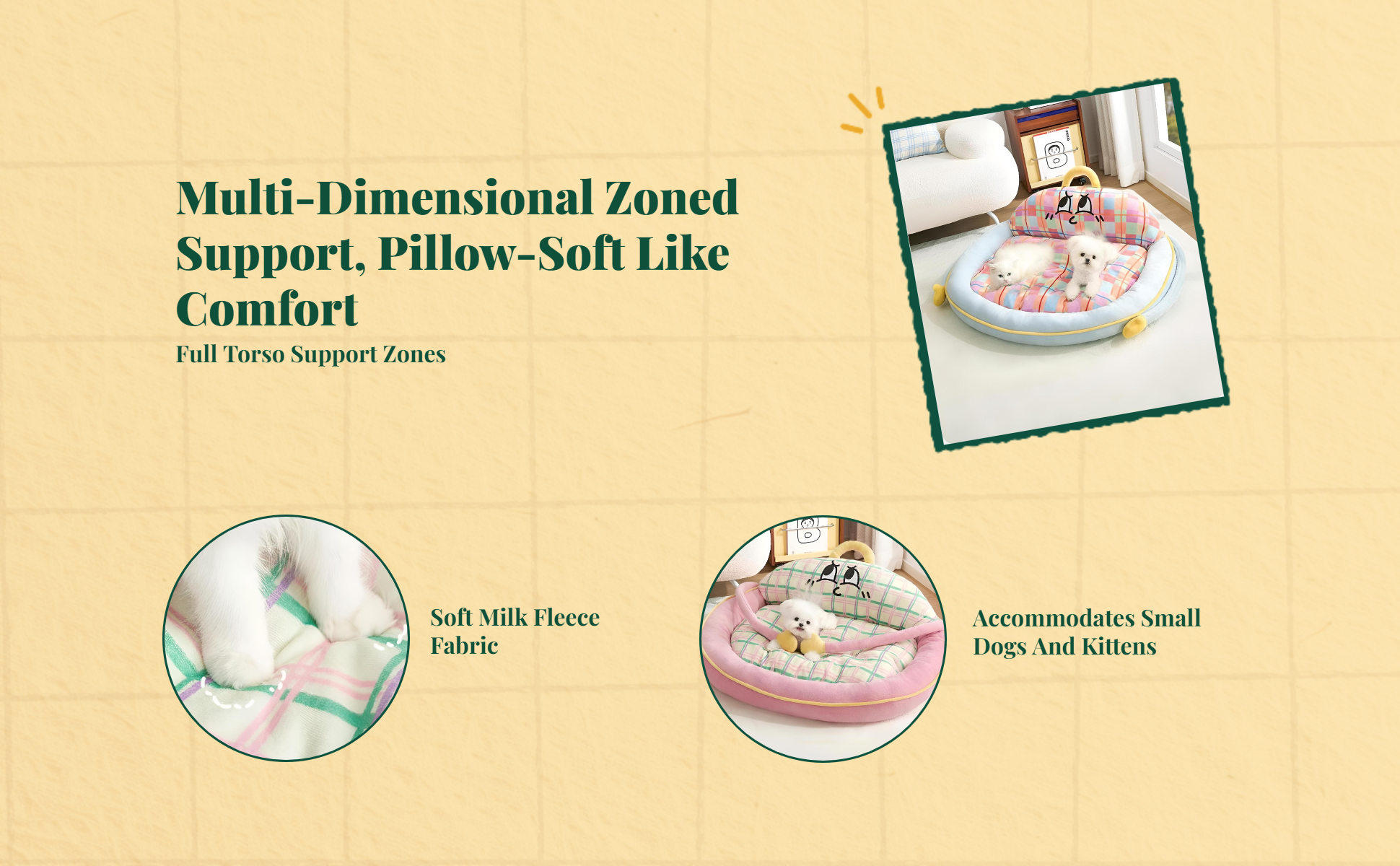Pet Bed, Cozy Dog & Cat Sofa, All-Season Comfort