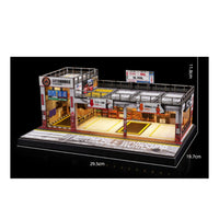 Miniature Parking Workshop Rooftop Railings Garage Building Model Storefront Facade Display Scene