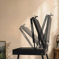 Aluminum Easel Box Foldable Portable Easel Box Adjustable for Outdoor Sketching