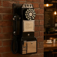 Coin Telephone Chrome Trim Retro Payphone Lockable Door