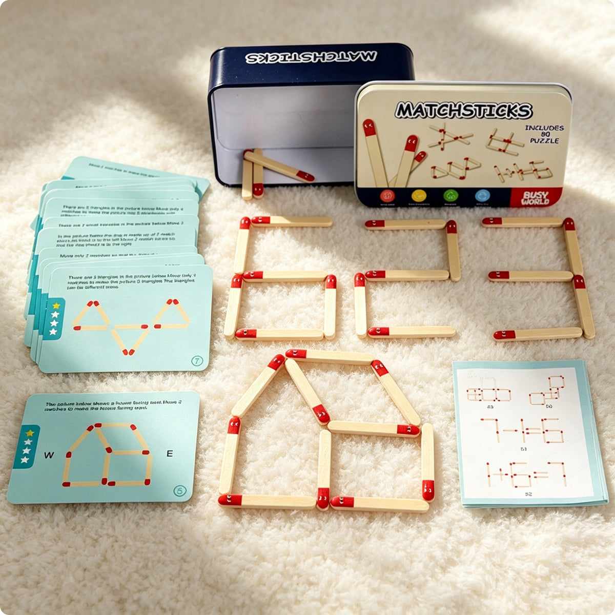 Reasoning Stick Reasoning Brainteaser Red-Tipped Wooden Reasoning Stick Set