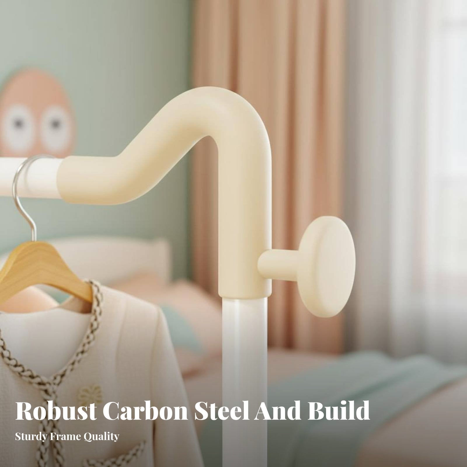 complimentarystanding Garment Rail with Shelf Sturdy construction for Bedroom, Kids, Parents