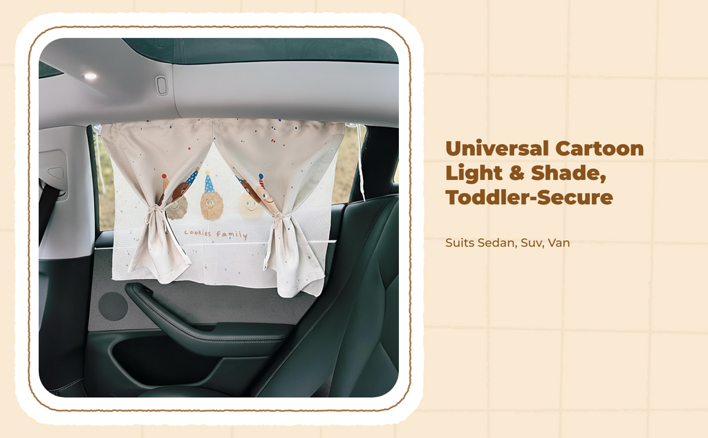 Car window sun shield, retractable side window screen, sunblock protection, privacy, infant, universal fit, easy to install, black