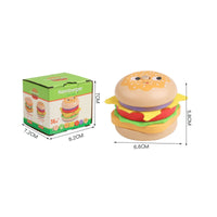 Hamburger Fries Play Set Fine Movement Skills Wooden Burger Toy Safe And
