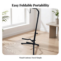 Foldable Guitar Stand Metal Frame Music Gear Hanging Strap