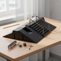 6 in 1 Finger Skateboard Ramp Set Includes 3 Fingerboards for Desk, Kids, Teens