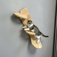 Cat Climbing Shelf Space Saving Wall-Attached Cat Shelves Modern Look Animal Habitat Accessory