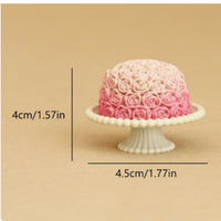 Miniature Rose Cake Fluted Rose Cake Pedestal Details Small Decoration