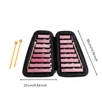 16-Note Glockenspiel Clear Sound Children's Metal Xylophone Early Learning Metal Key Xylophone for Elementary Students, Preschoolers, Kindergarten