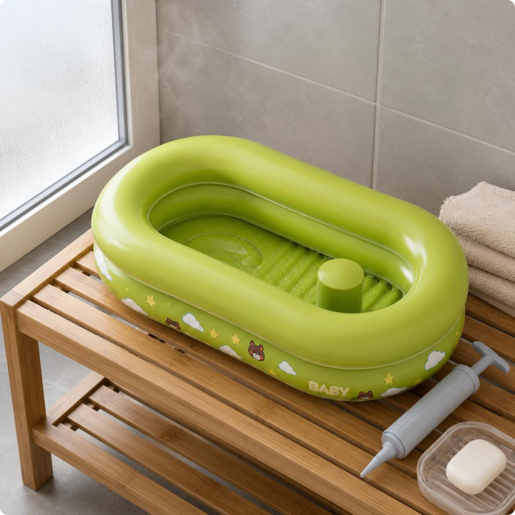 Inflatable Baby Bathtub Printed Inflatable Baby Tub Travel Friendly for Babies