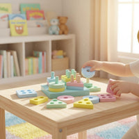 Educational Shape-Matching Toy Insertable Peg Peg-Mounted Shape Pieces Toy