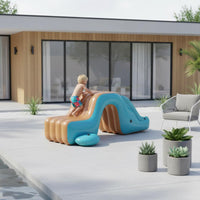 Inflatable Pool with Slide Family Size Kids Swimming Pool with Inflatable Aquatic Play Area Center for Young Children, Infants, Outdoor, Backyard