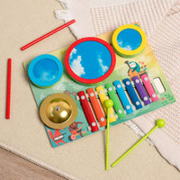 Kids Drum and Xylophone Set Early Education Kids Xylophone Toy Multifunctional