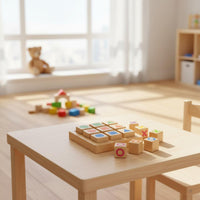 XO Board Game Fine Movement Skills Double-Sided Learning Board Natural Wood