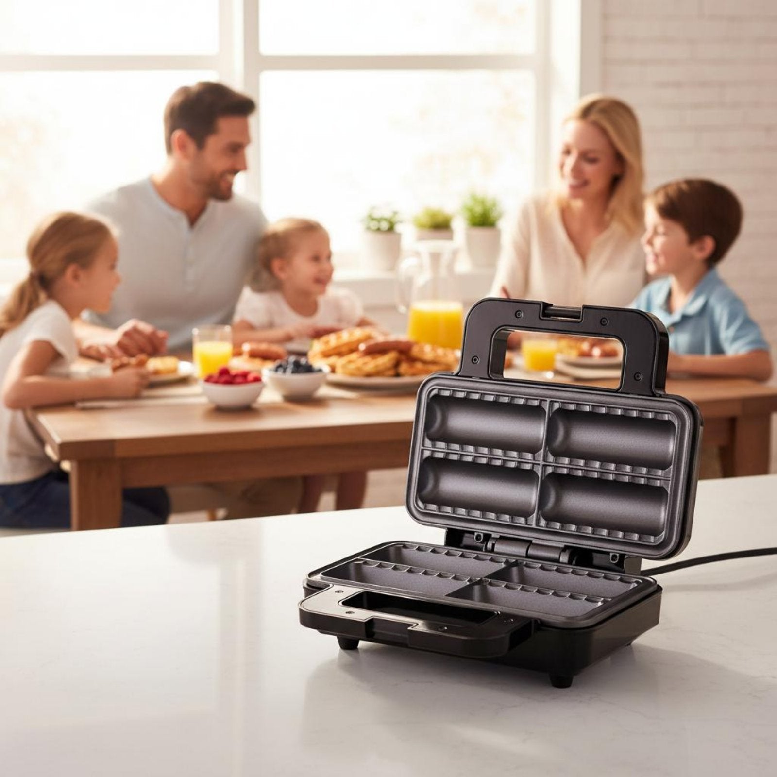 Electric Hot Dog Cooker LED Light Sausage Roll Appliance Compact Design for Home